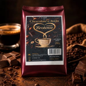 Embalagem Brotas Café Chocolate e Avelã, torrado e moído, 250 g